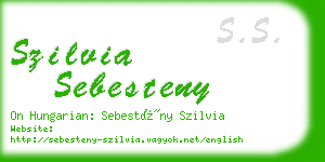 szilvia sebesteny business card